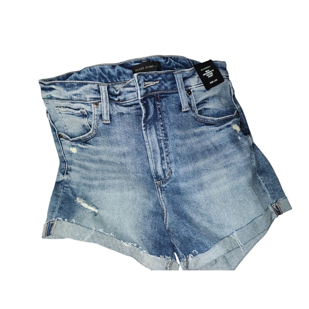 Silver Jeans Co. Nwt Beau Short Boyfriend High Rise Cut Off Jean Denim Shorts 33
